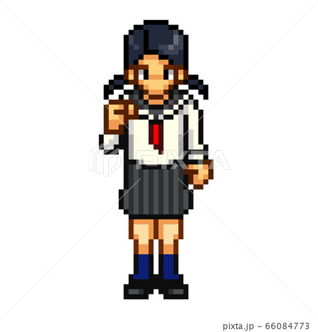 学生女性01ガッツポーズ 66084773