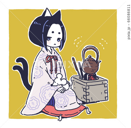 着物猫又のイラスト素材