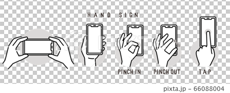 Hand sign with smartphone - Stock Illustration [66088004] - PIXTA