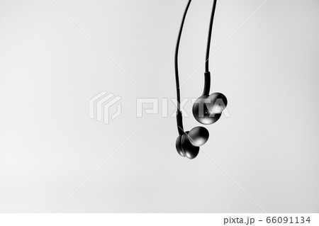 White headphones with on the white background White headphones with on the white background 66091134