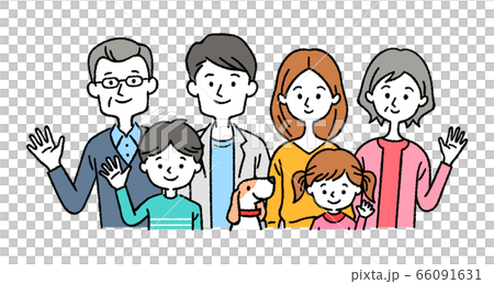 三世代家族のイラスト 66091631