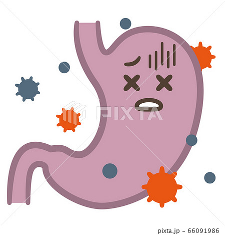 胃腸炎や食中毒の胃を表したイラストレーションのイラスト素材