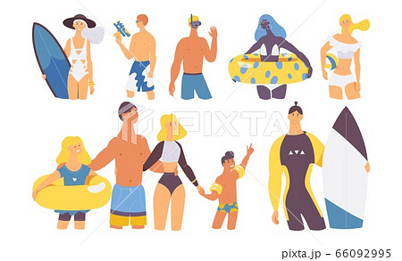 Summer vacation at sea and beach characters Summer vacation at sea and beach characters 66092995