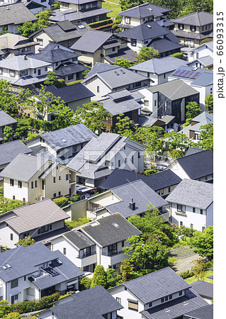 福岡市の綺麗な住宅街の写真素材