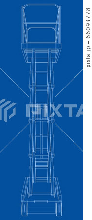 Scissor lift concept outline. Vector 66093778