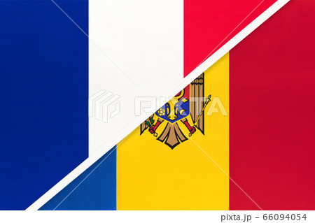 France and Moldova, symbol of two national flags 66094054