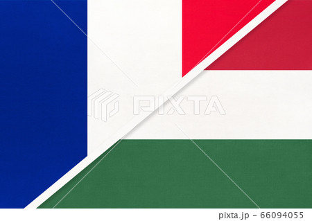 France and Hungary, symbol of two national flags 66094055