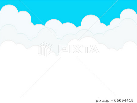 青空と入道雲の背景イラスト 66094419