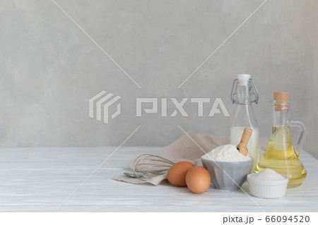 Ingredients for bakery butter flour, milk, oil, 66094520