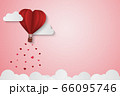 Paper Style love of valentine day , balloon flying 66095746