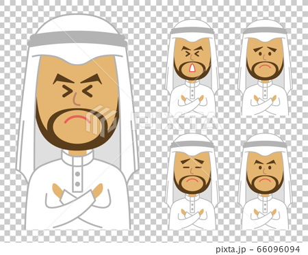 困ったアラブ人のイラストイメージのイラスト素材