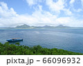 南国の青い海と山と船 66096932