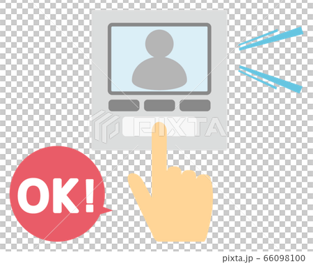指でインターホンを押すイラスト　 66098100