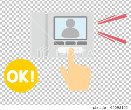 指でインターホンを押すイラスト のイラスト素材
