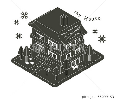 洋風の一軒家のイラスト(三階建て) 洋風の一軒家のイラスト(三階建て) 66099153