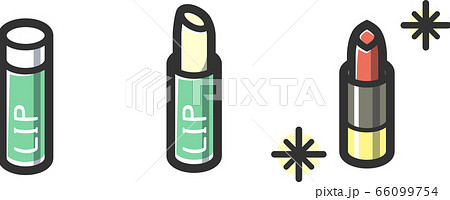 リップクリーム 口紅 線グレーのイラスト素材