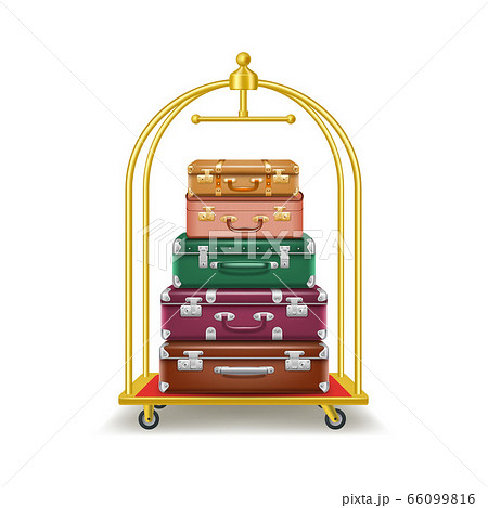 Realistic 3d Detailed Luggage Trolley Cart. Vector 66099816