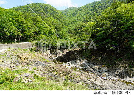旧幌満川発電所付近から見る幌満峡の風景 66100993