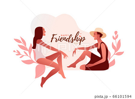 Gossip vector illustration. One excited girl whispers secret to girlfriend. 66101594