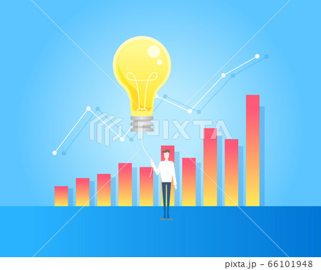 アイデアで成長するビジネスマンのイラスト素材