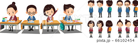 学生 少年 少女のイラスト素材