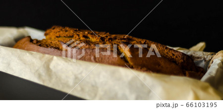 Freshly baked banana cake with nuts, banana bread 66103195