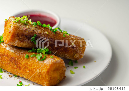 Delicious croquettes with sauerkraut and mushrooms 66103415