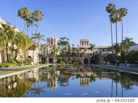 Balboa Park, buildings reflections, San Diego Balboa Park, buildings reflections, San Diego 66103509