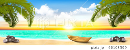Summer vacation panorama. Tropical beach with a 66103599