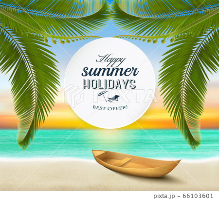 Summer holidays background. Tropical paradise Summer holidays background. Tropical paradise 66103601