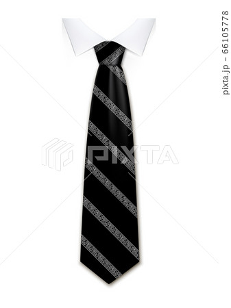 Black Striped Tie Icon Realistic Styleのイラスト素材