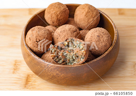 Homemade handmade sweet candy balls in cocoa Homemade handmade sweet candy balls in cocoa 66105850
