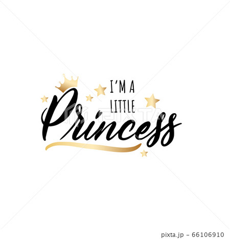 Trendy lettering little Princess for print. Modernのイラスト素材 [66106910 ...