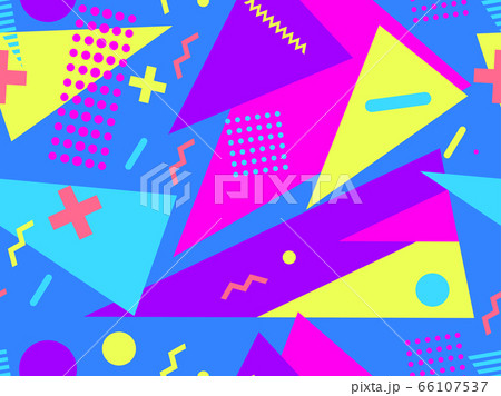 Memphis seamless pattern with geometric shapes 66107537