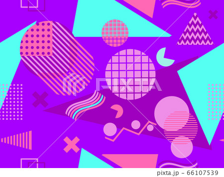 Memphis seamless pattern with geometric shapes Memphis seamless pattern with geometric shapes 66107539