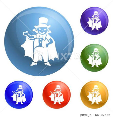 Dracula kid costume icons set vector 66107636
