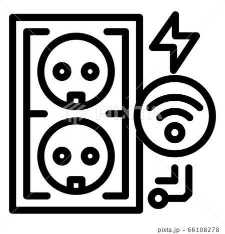 Electrical outlet icon, outline style 66108278