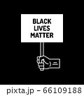 Black Lives Matter. Poster with the fist and inscription on the social problems of racism. Design template for background, banner 66109188