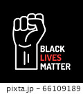 Black Lives Matter. Poster with the fist and inscription on the social problems of racism. Design template for background, banner 66109189