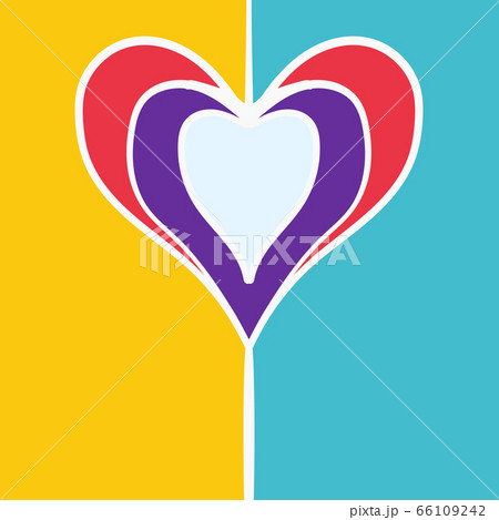 Colorful Hearts Frame For Valentines Day Flier. Hand Drawn Design Vector Cover Background. Colorful Hearts Frame For Valentines Day Flier. Hand Drawn Design Vector Cover Background. 66109242