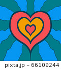 Colorful Hearts Frame For Valentines Day. Hand Drawn Design Vector Card Background. 66109244