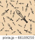 Heraldic symbols. The seamless pattern consists of stylized fantasy swords. A good pattern for children's room wallpaper or wrapping paper. The old aristocracy and chivalry. 66109250