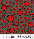 Abstract pattern seamless consists of stylized red dots with black stroke. 66109251