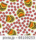 Heraldic symbols - coat of arms and red dots. The seamless pattern consists of stylized herldry elements. A good pattern for childrens room wallpaper or wrapping paper. The old aristocracy and 66109253