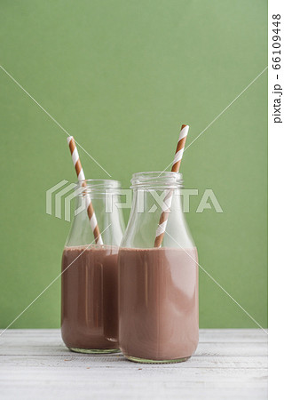 Two bottles chocolate milk 66109448