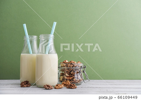 Two bottles vegetarian walnut milk 66109449