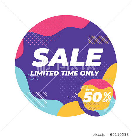 Sale limited time only with colorful geometric shapes banner. 66110558
