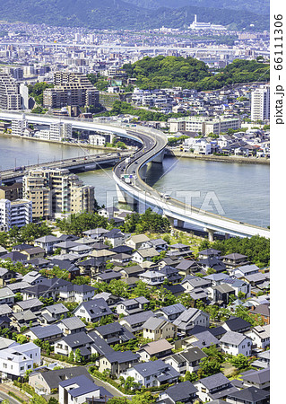 福岡タワーから見た福岡の美しい町並み 福岡タワーから見た福岡の美しい町並み 66111306