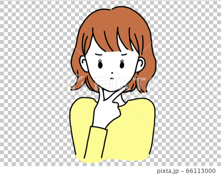 女人想知道她的手在她臉上的東西 女人想知道她的手在她臉上的東西 66113000