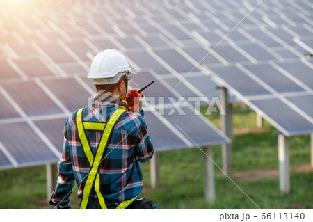 Portrait electrical engineers, solar power Portrait electrical engineers, solar power 66113140